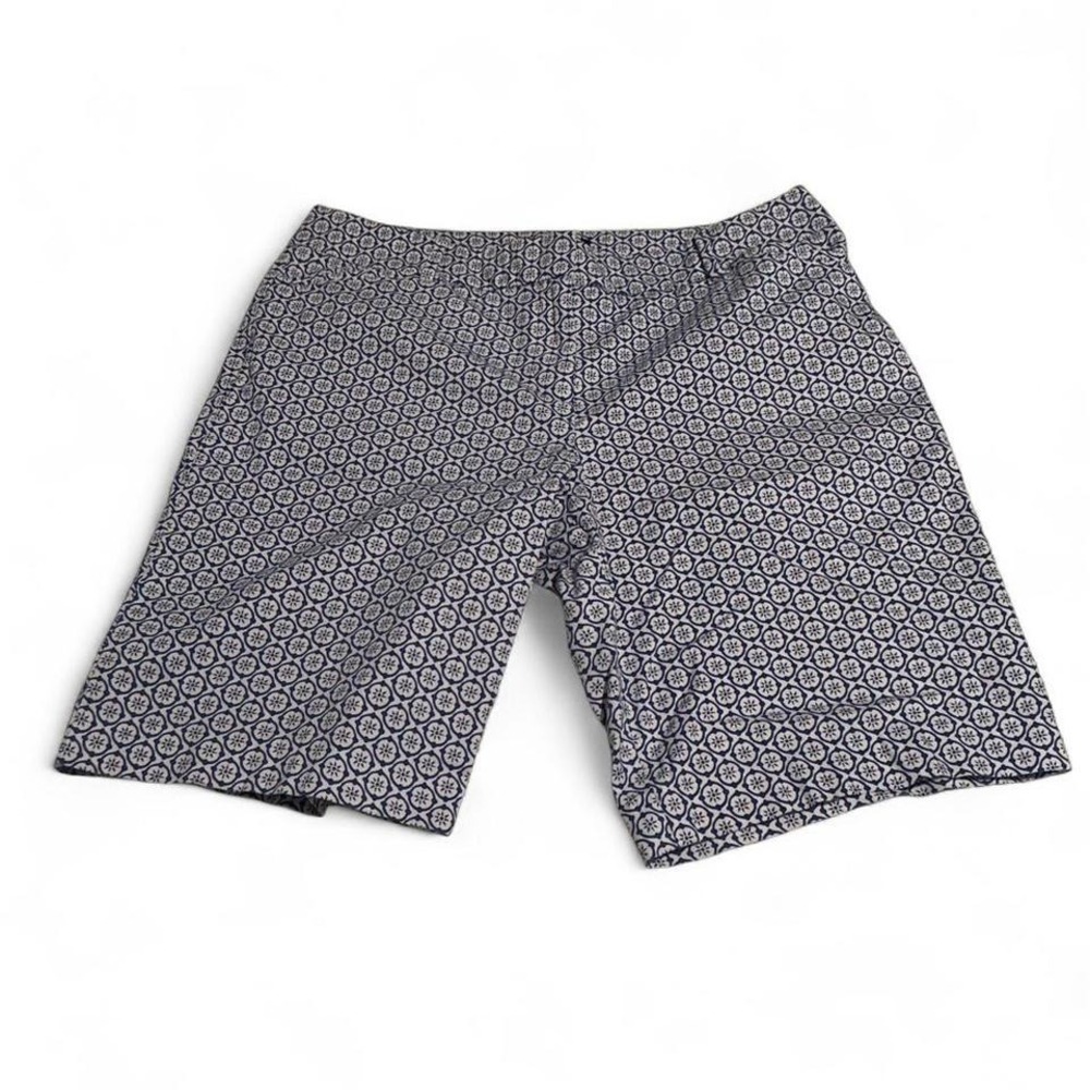 Talbots Geometric Tile Print Bermuda Shorts Womens‎ 10 Blue White Excellent